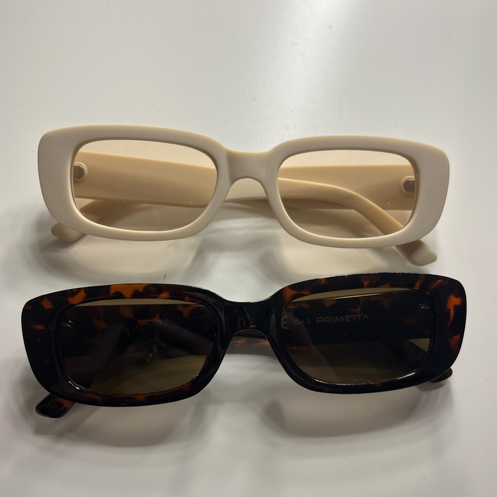 Amazon Women's Cream and Tortoiseshell Sunglasses